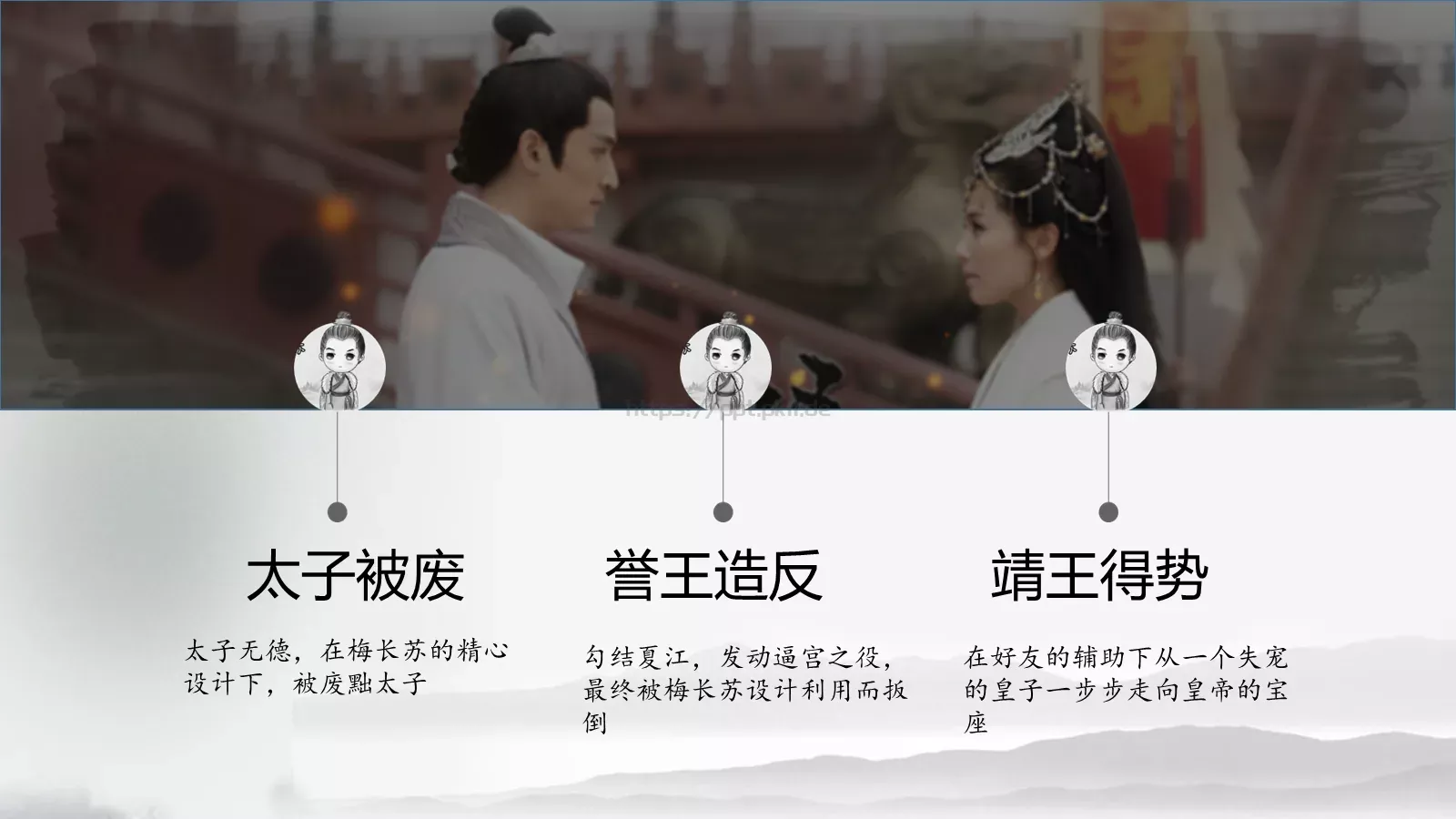 遥映人间冰雪中国风通用PPT模板 第 9 页预览图