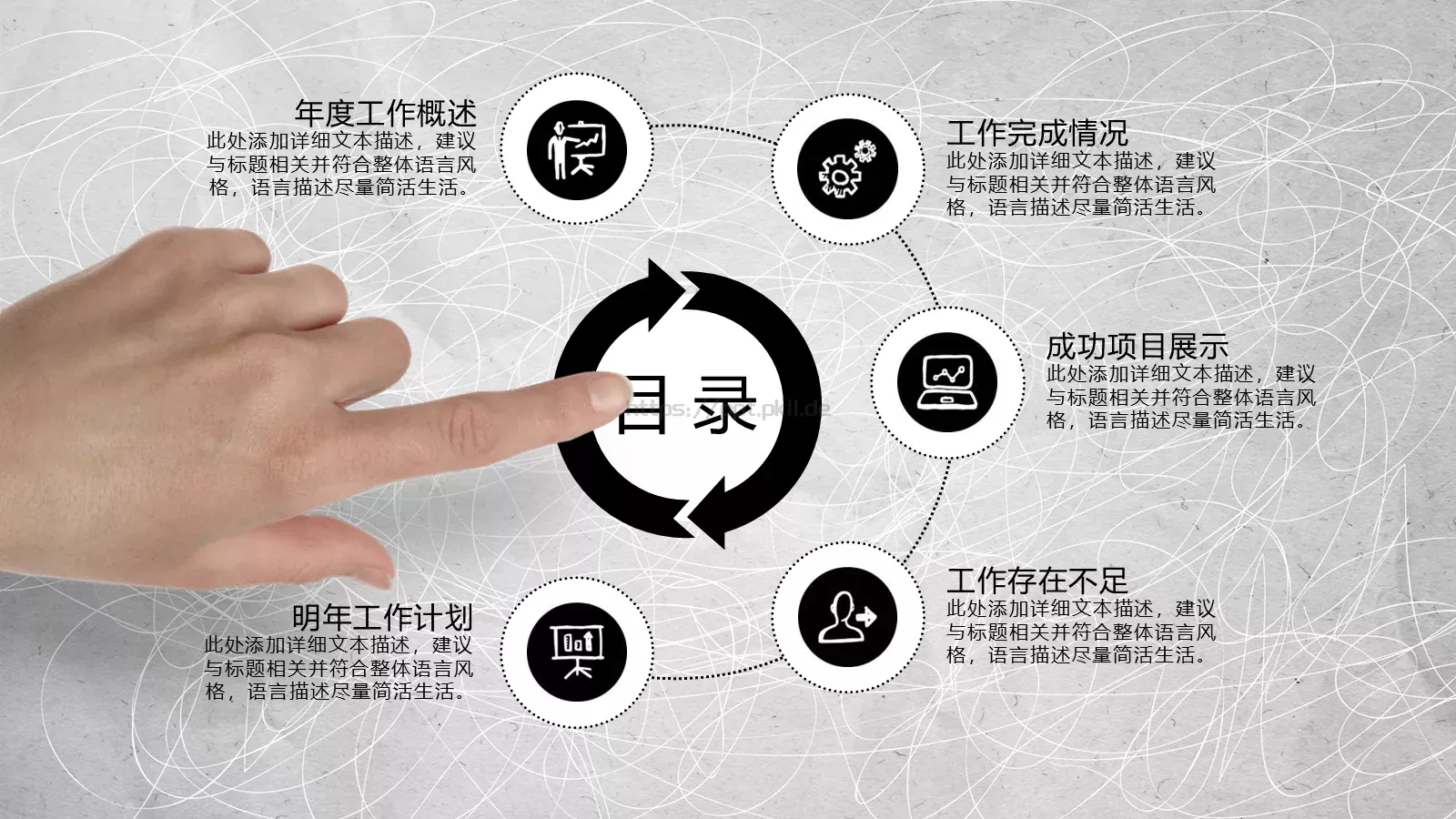 年终工作汇报PPT模板 第 2 页缩略图