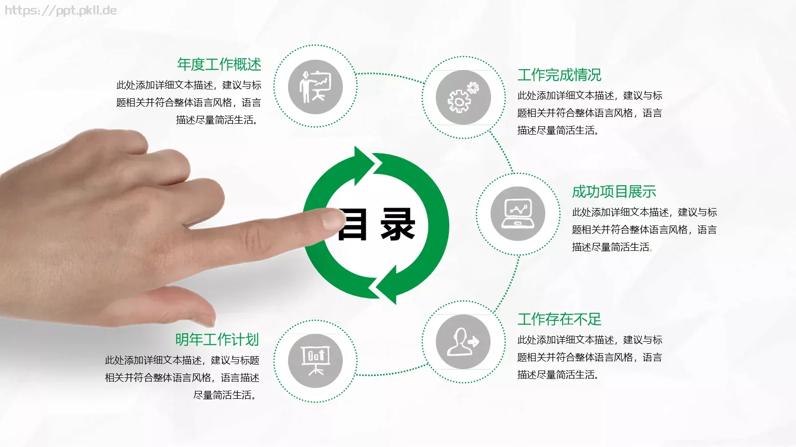 年终工作汇报PPT模板 第 2 页缩略图