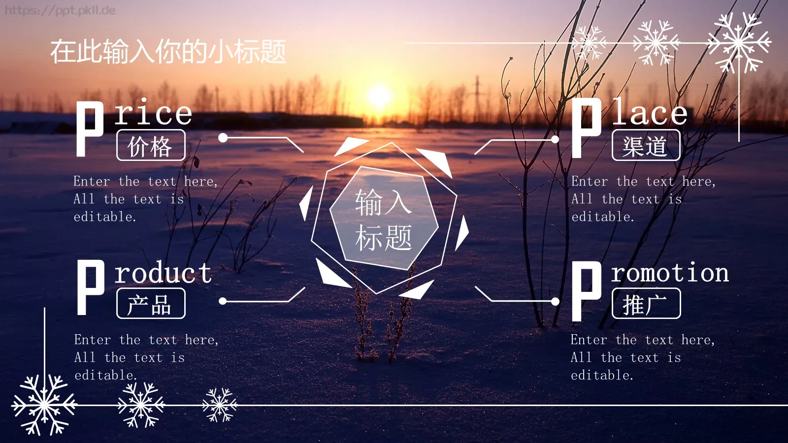 雪花风格商务汇报PPT模板 第 8 页预览图