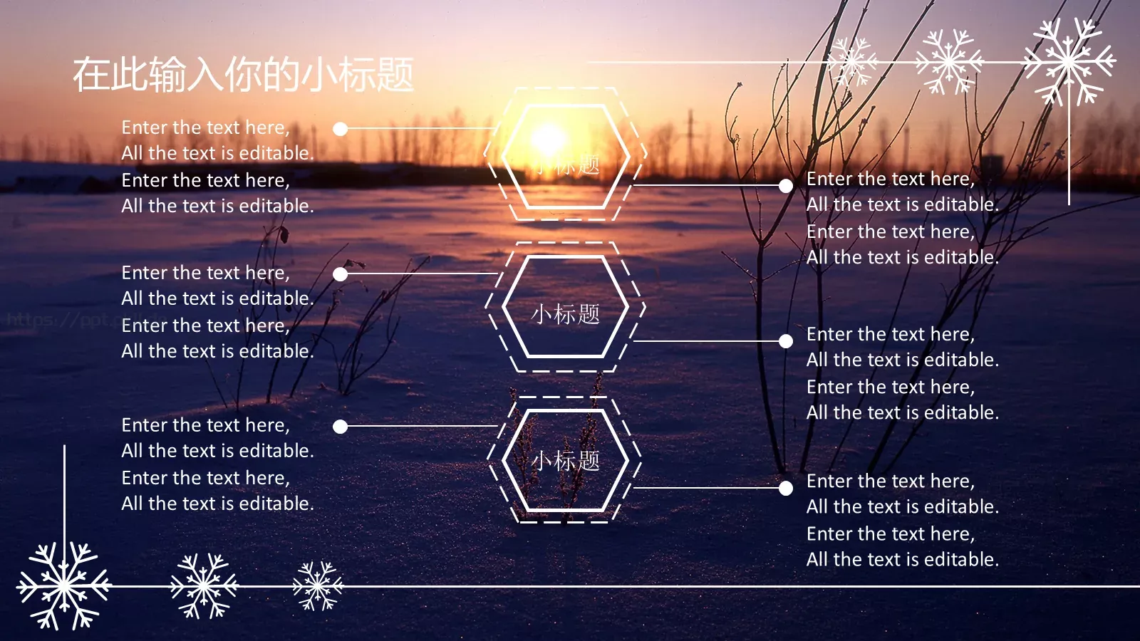 雪花风格商务汇报PPT模板 第 12 页预览图