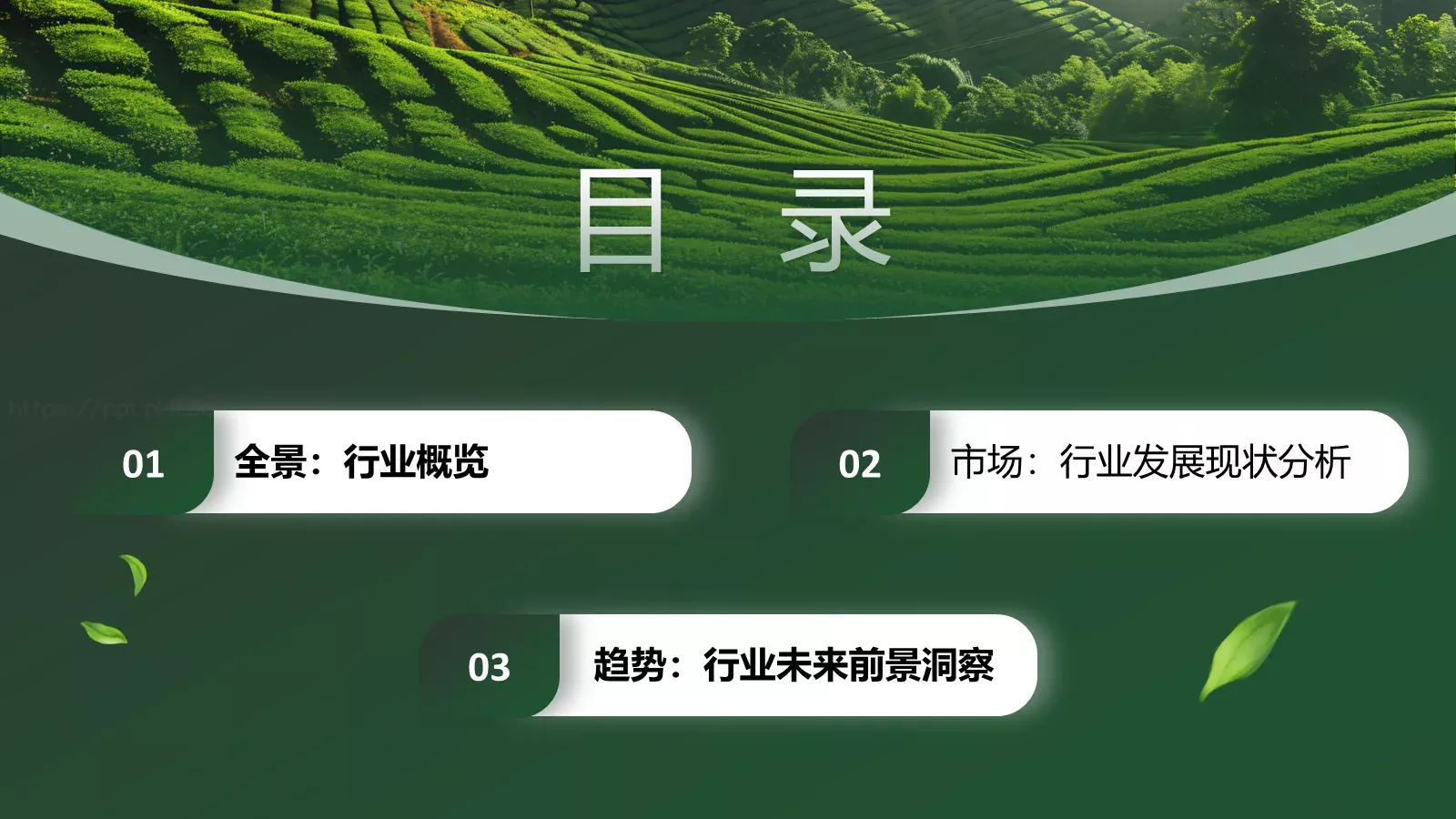 茶叶行业研究简报PPT模板 第 2 页缩略图