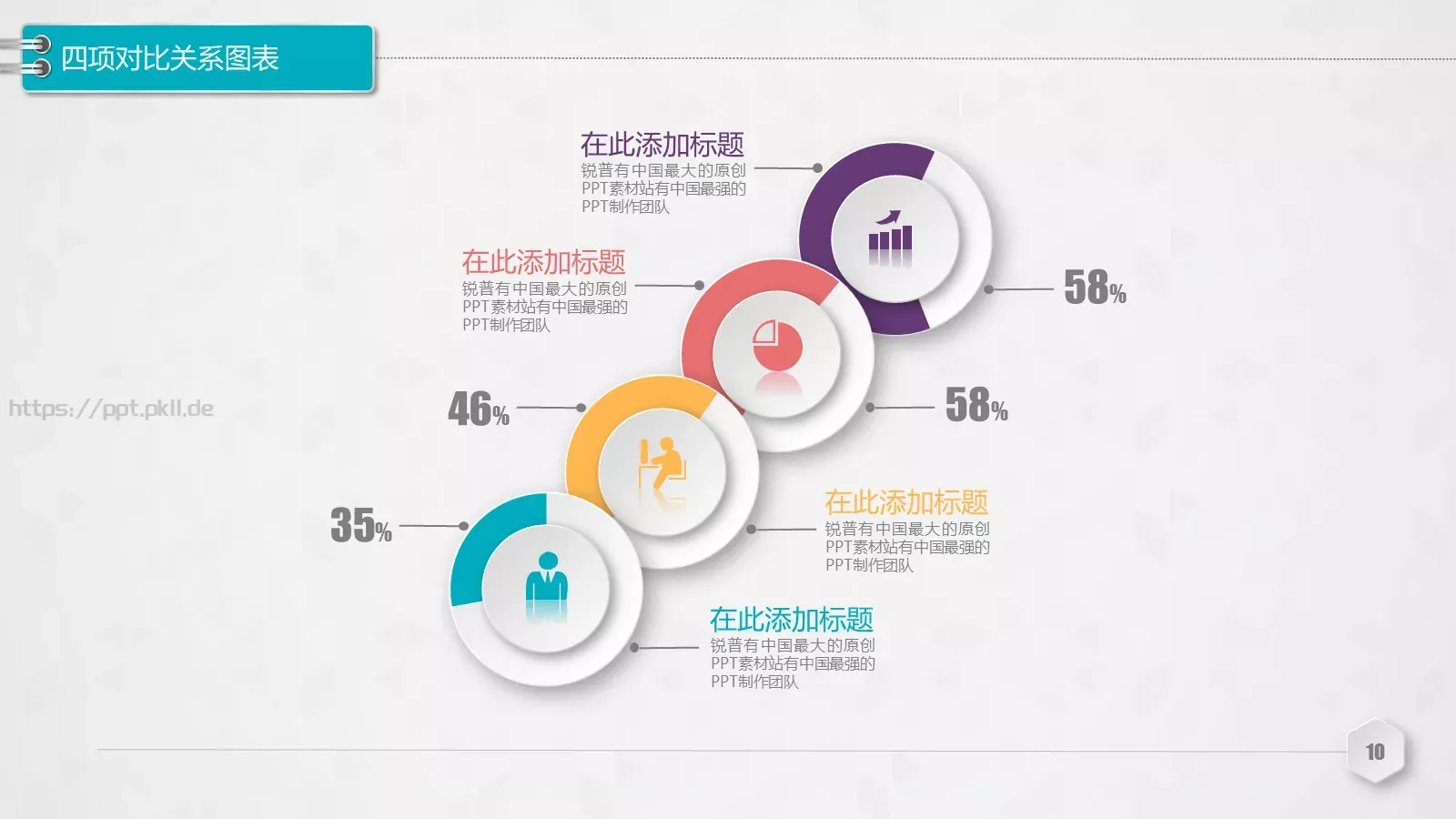 创意铅笔对比关系图表PPT模板 第 10 页预览图
