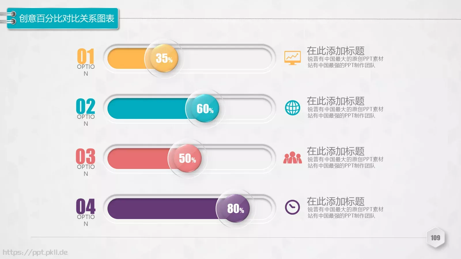 创意铅笔对比关系图表PPT模板 第 109 页预览图