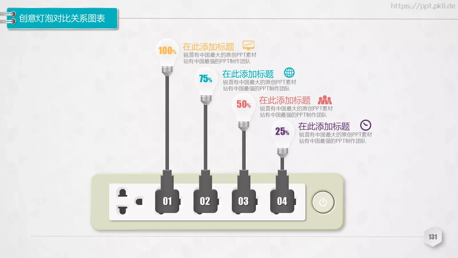 创意铅笔对比关系图表PPT模板 第 131 页预览图