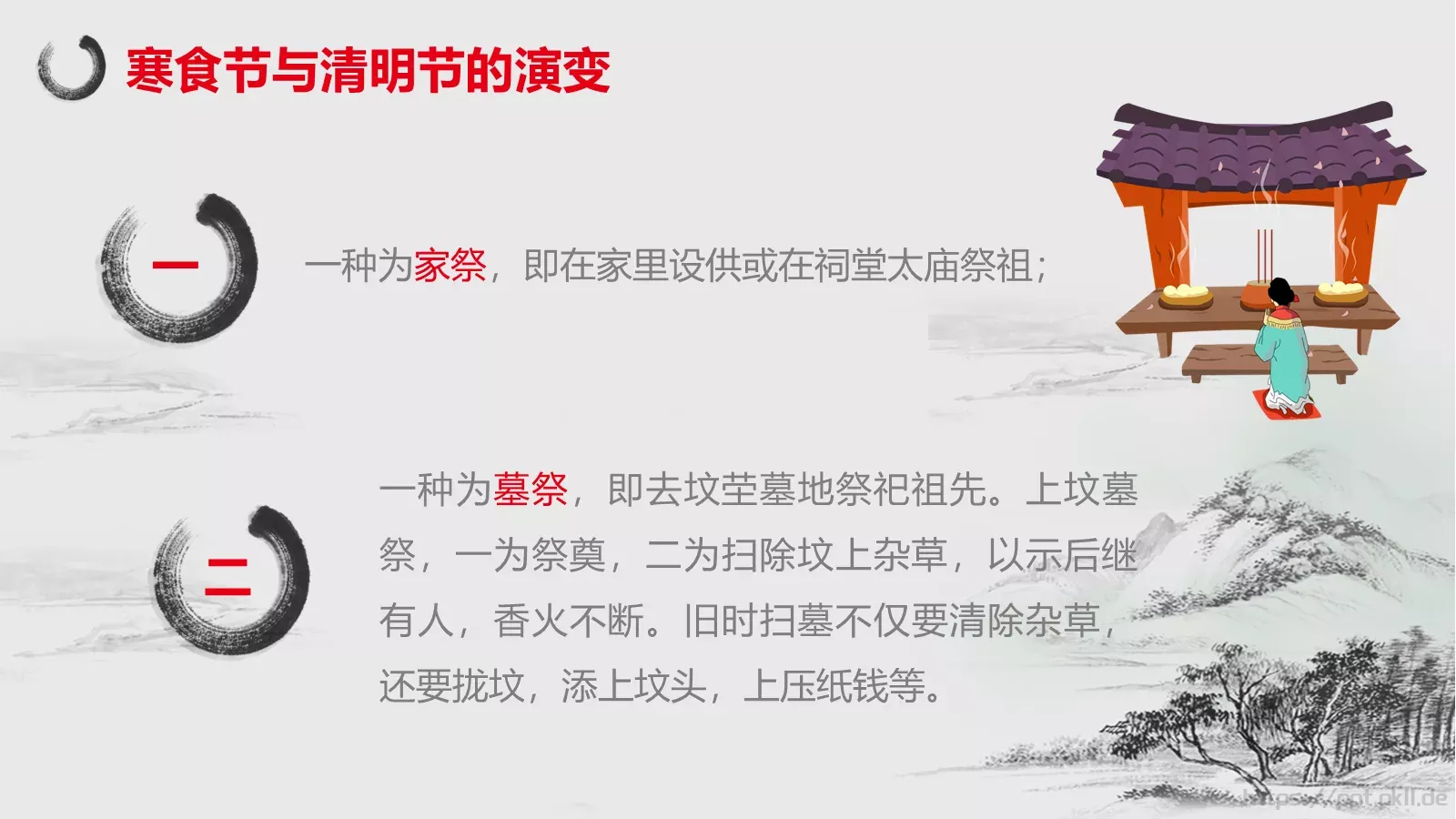清明节主题PPT模板 第 7 页预览图