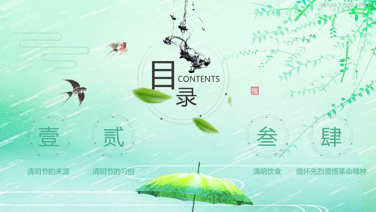 清明节《借问酒家何处有》主题PPT模板 第 3 页缩略图