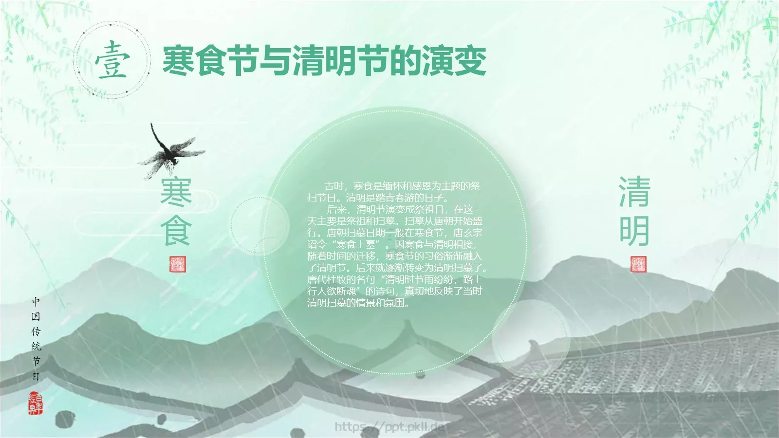 清明节《借问酒家何处有》主题PPT模板 第 9 页预览图