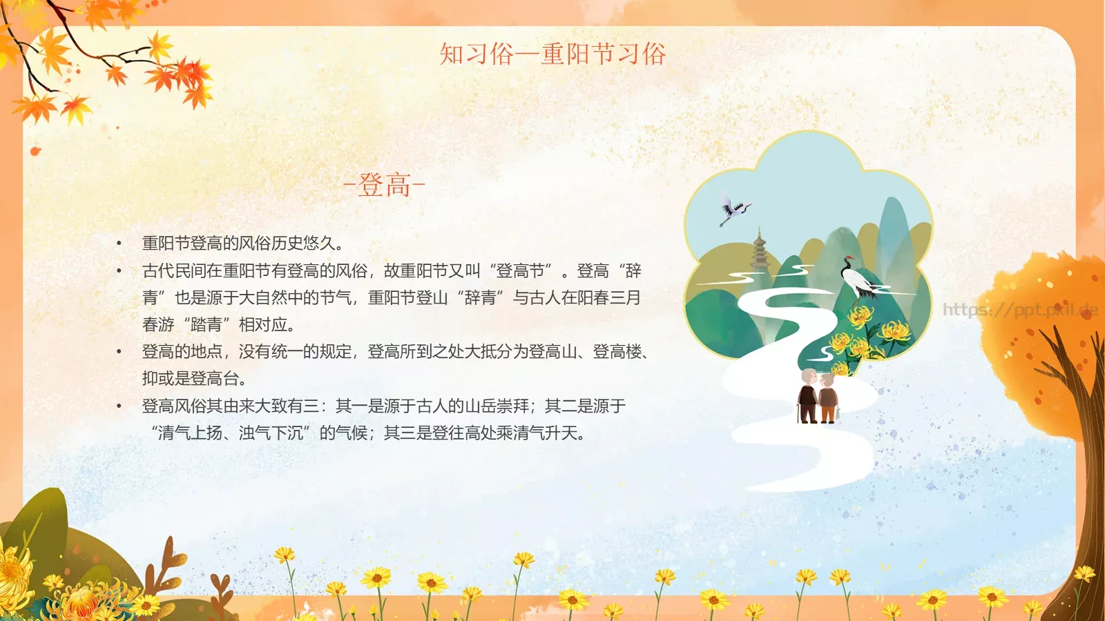 重阳节尊老敬老主题班会PPT模板 第 11 页预览图
