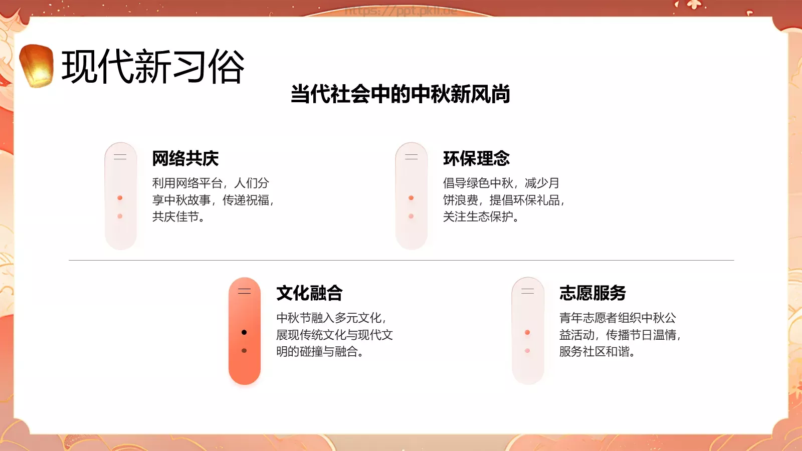 中秋节主题班会PPT模板 第 11 页预览图