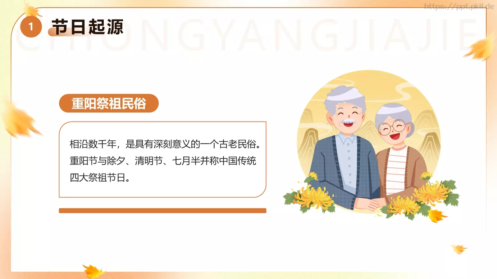 重阳节主题班会PPT模板 第 6 页预览图