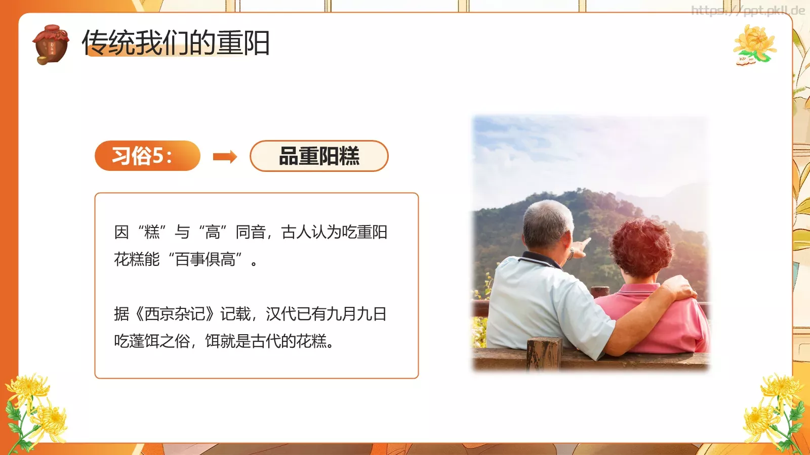 重阳节介绍PPT模板 第 11 页预览图