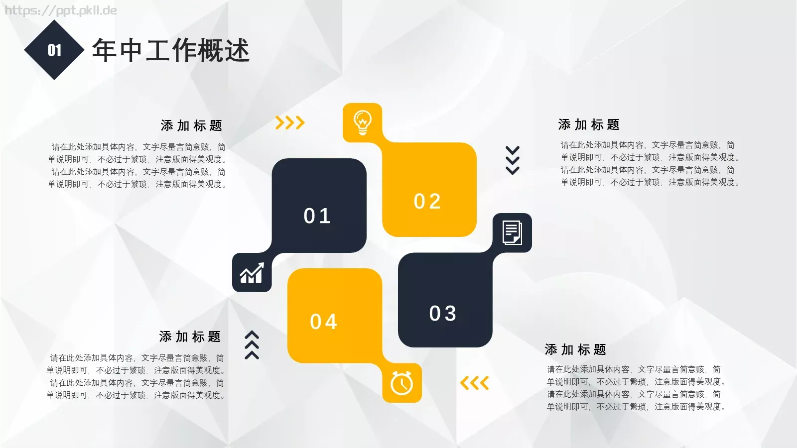年中工作总结PPT模板 第 4 页缩略图