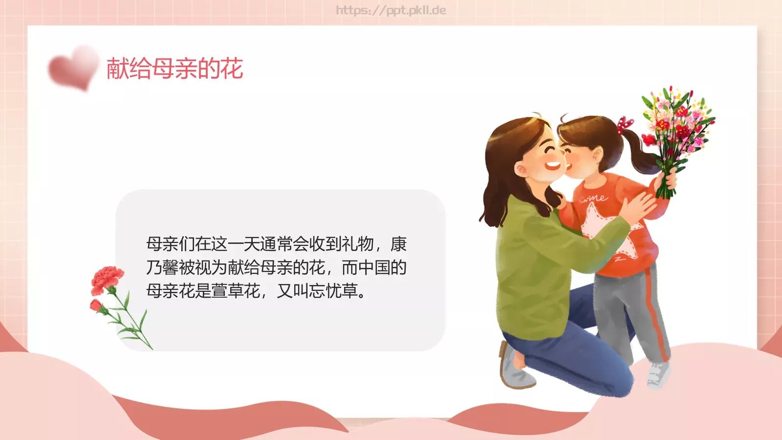 感恩母亲节主题班会PPT模板 第 6 页预览图