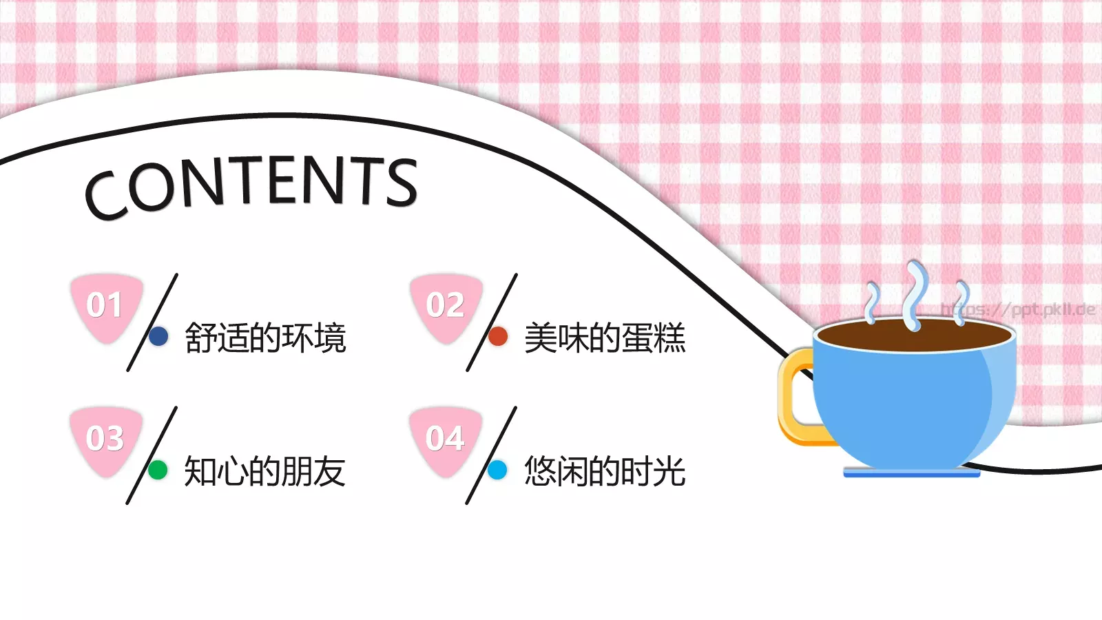 粉色小清新下午茶主题通用PPT模板 第 2 页缩略图