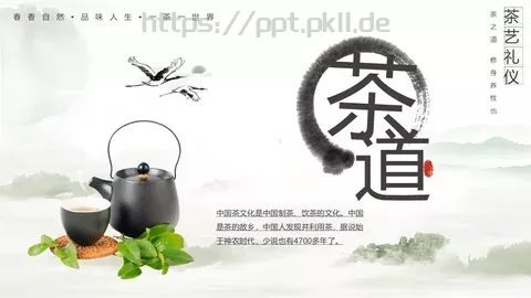 茶文化茶道茶艺礼仪中国风PPT模板 缩略图