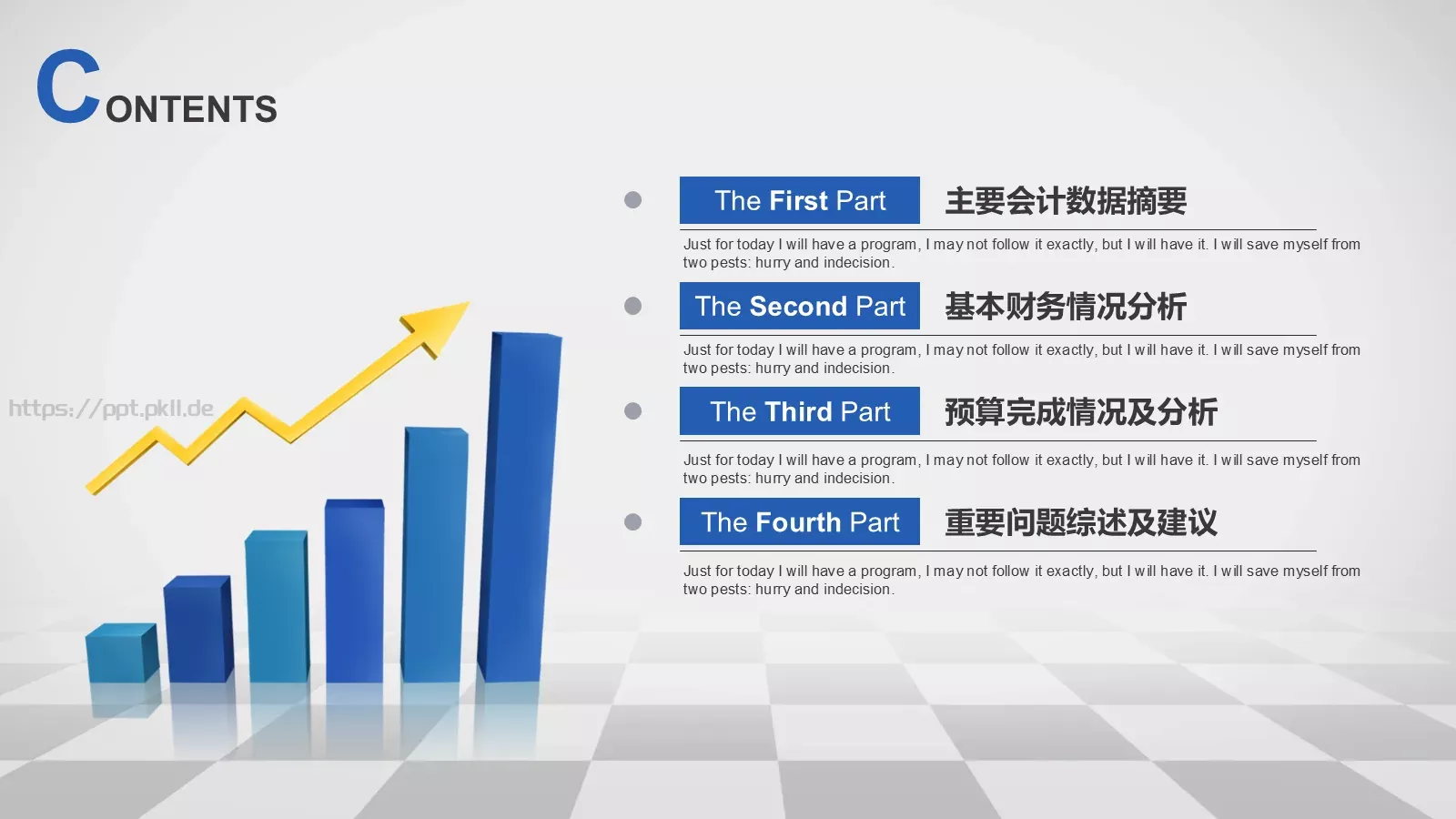 财务汇报PPT模板 第 2 页缩略图