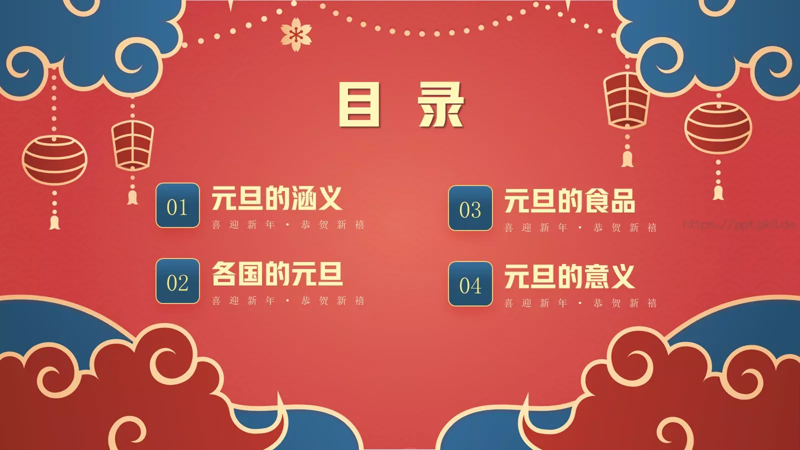 新年春节新年新气象PPT模板 第 2 页缩略图