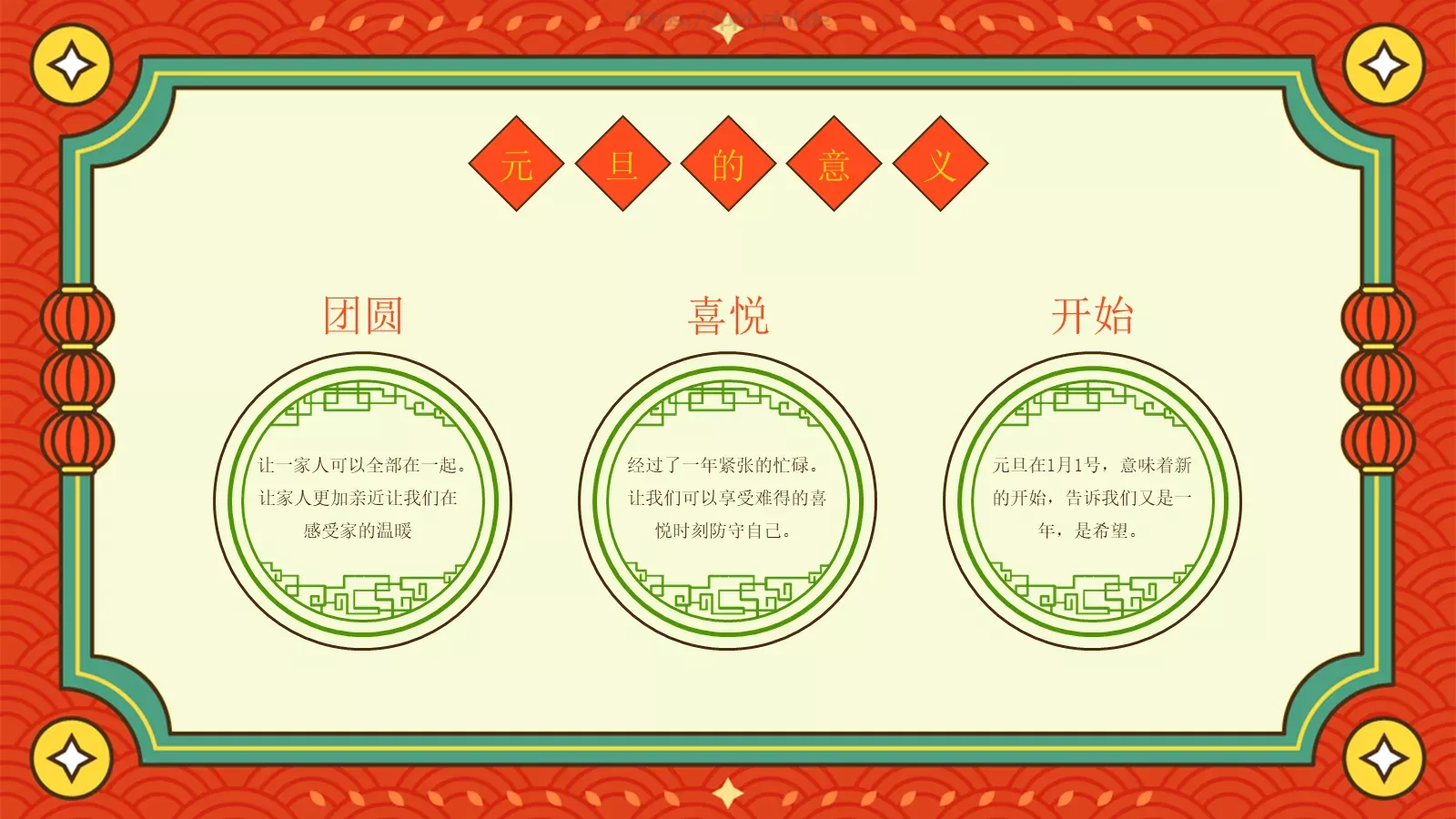 元旦节日介绍PPT模板 第 15 页预览图