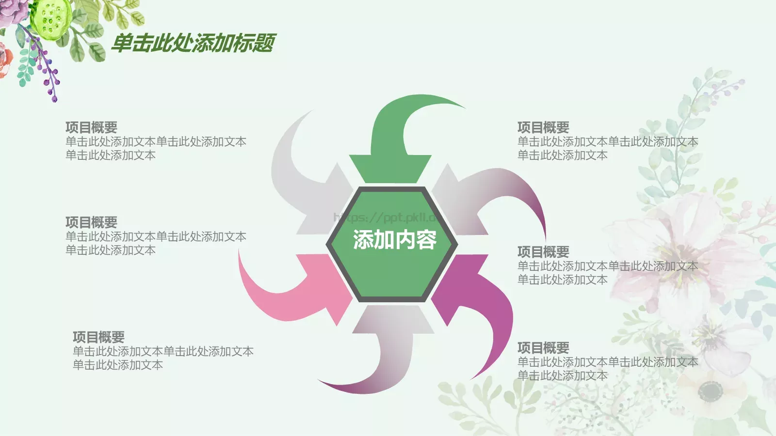 工作计划手绘花朵总结报告PPT模板 第 22 页预览图