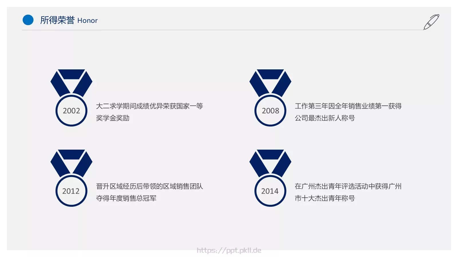 个人简历PPT模板 第 6 页预览图