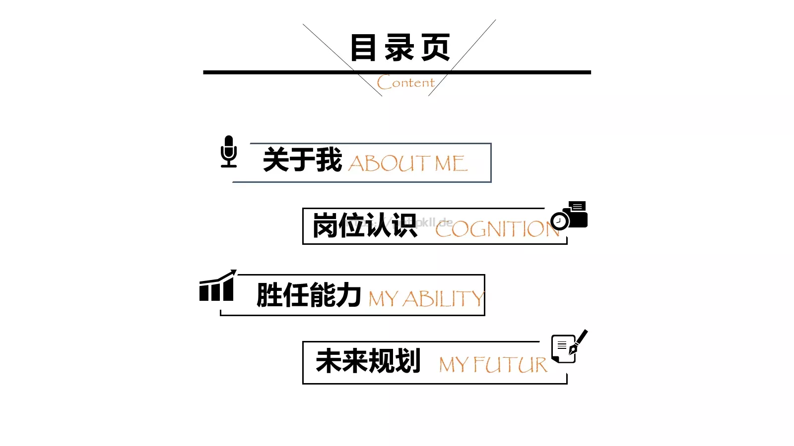 复试面试个人简历汇报PPT模板 第 3 页缩略图