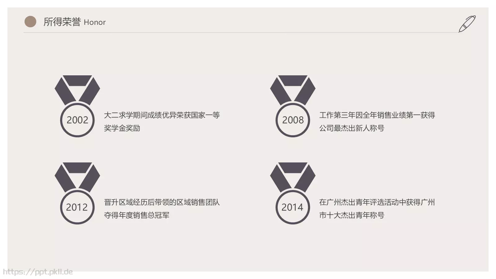 个人简历PPT模板 第 6 页预览图