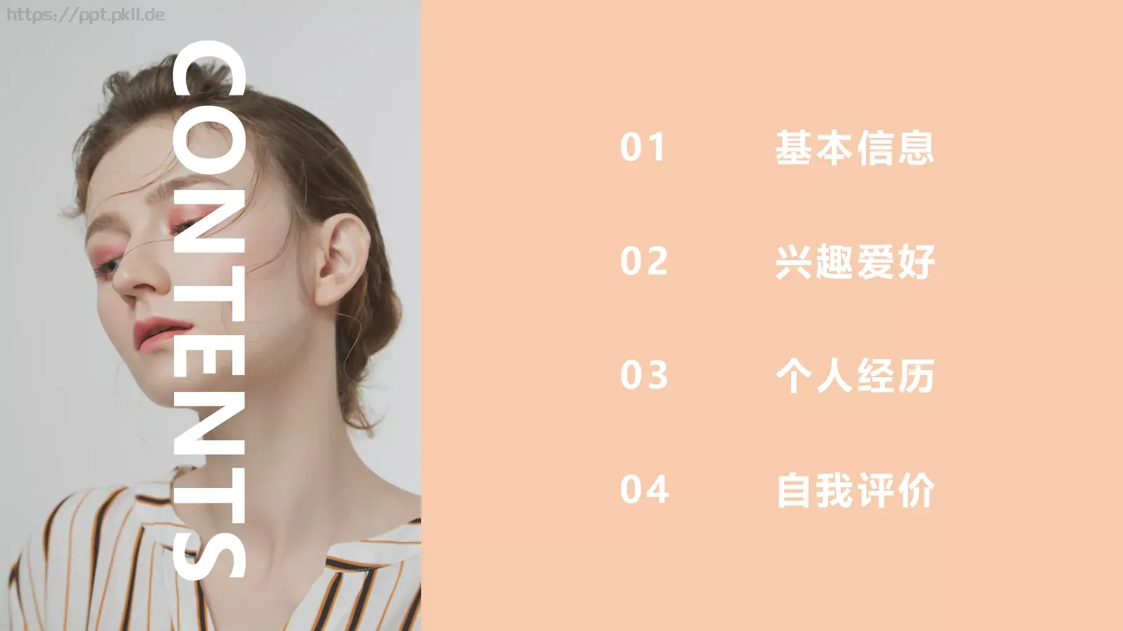 个人简历PPT模板 第 2 页缩略图