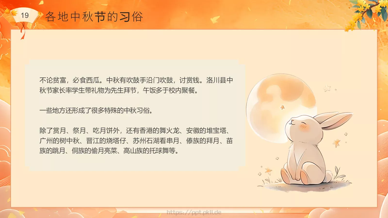 中秋节民俗介绍PPT模板 第 19 页预览图