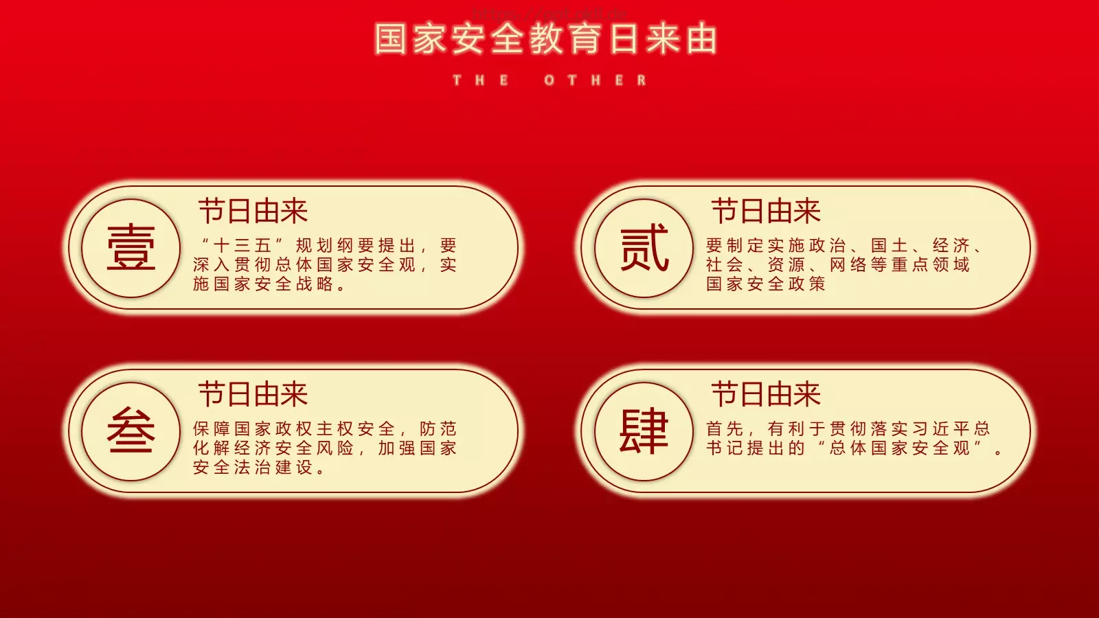 国家安全教育日党建主题PPT模板 第 8 页预览图