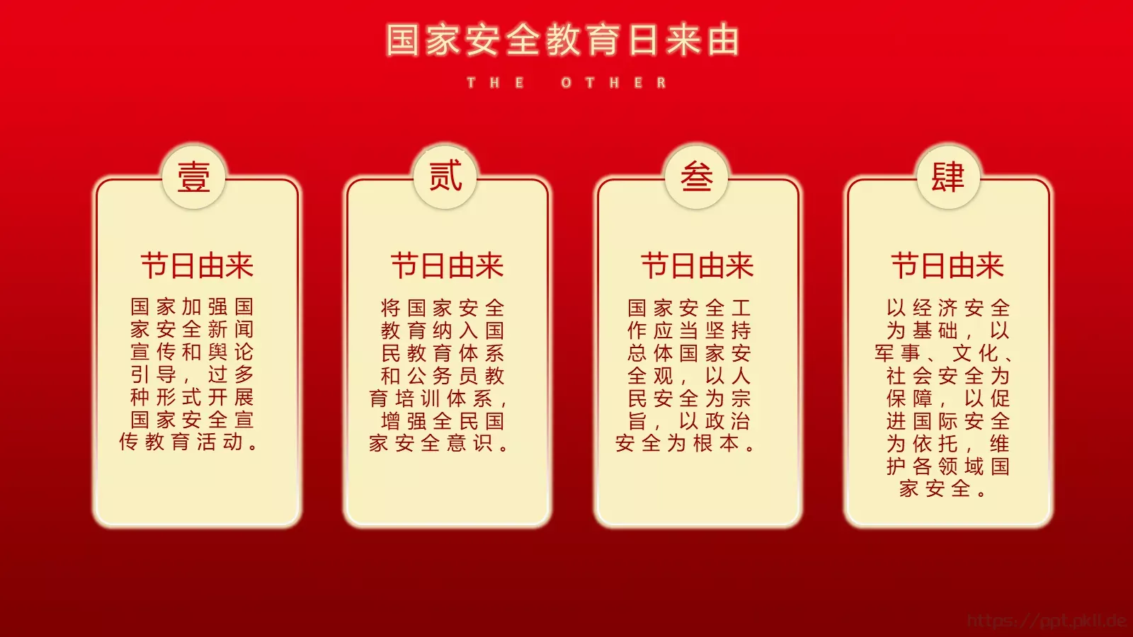 国家安全教育日党建主题PPT模板 第 6 页预览图