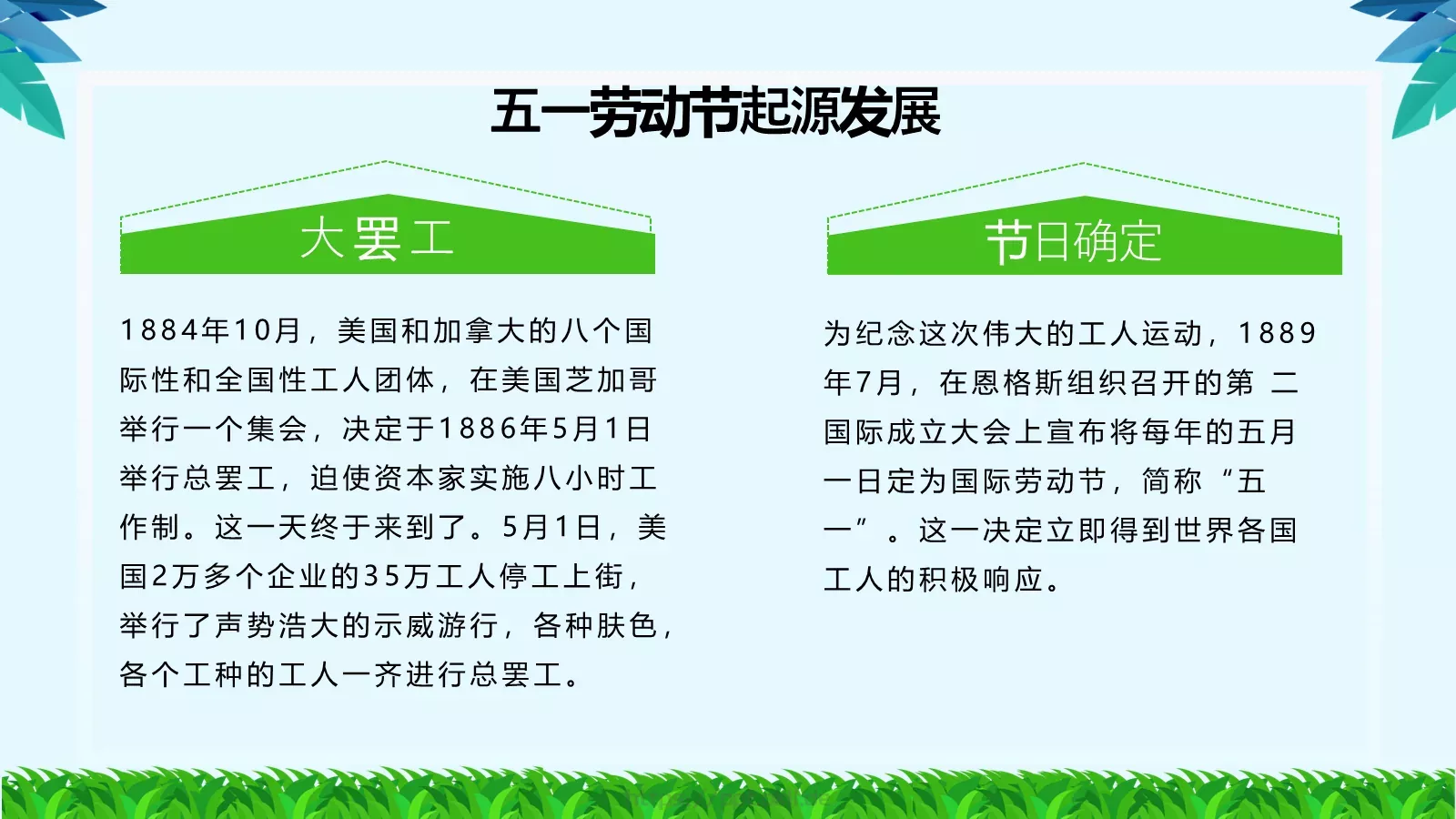 劳动节汇报PPT模板 第 6 页预览图