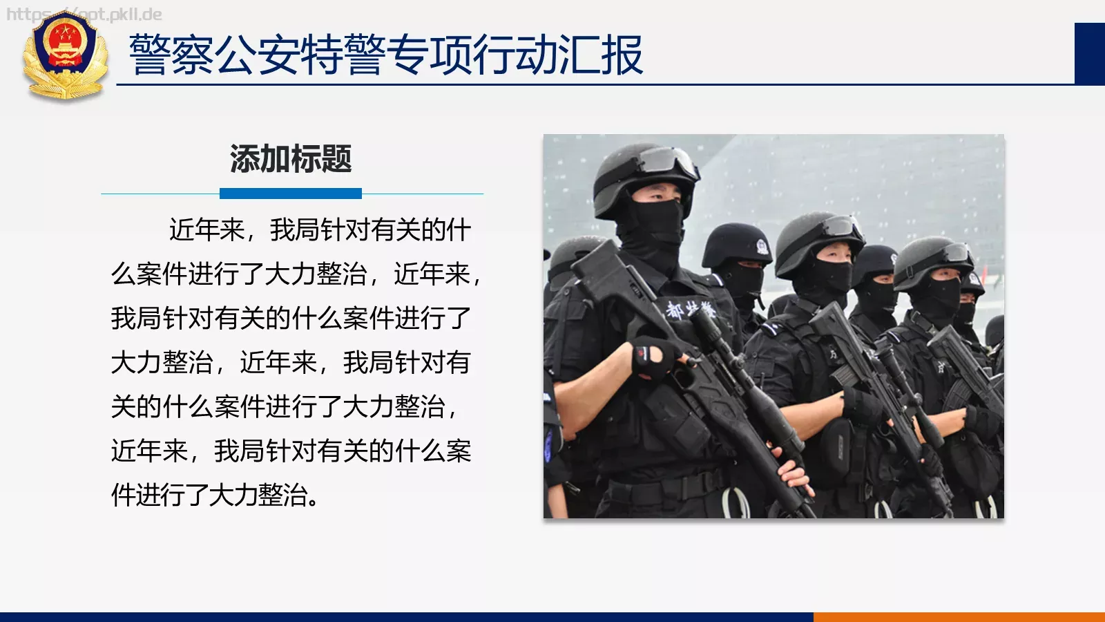 公安机关工作汇报PPT模板 第 5 页预览图