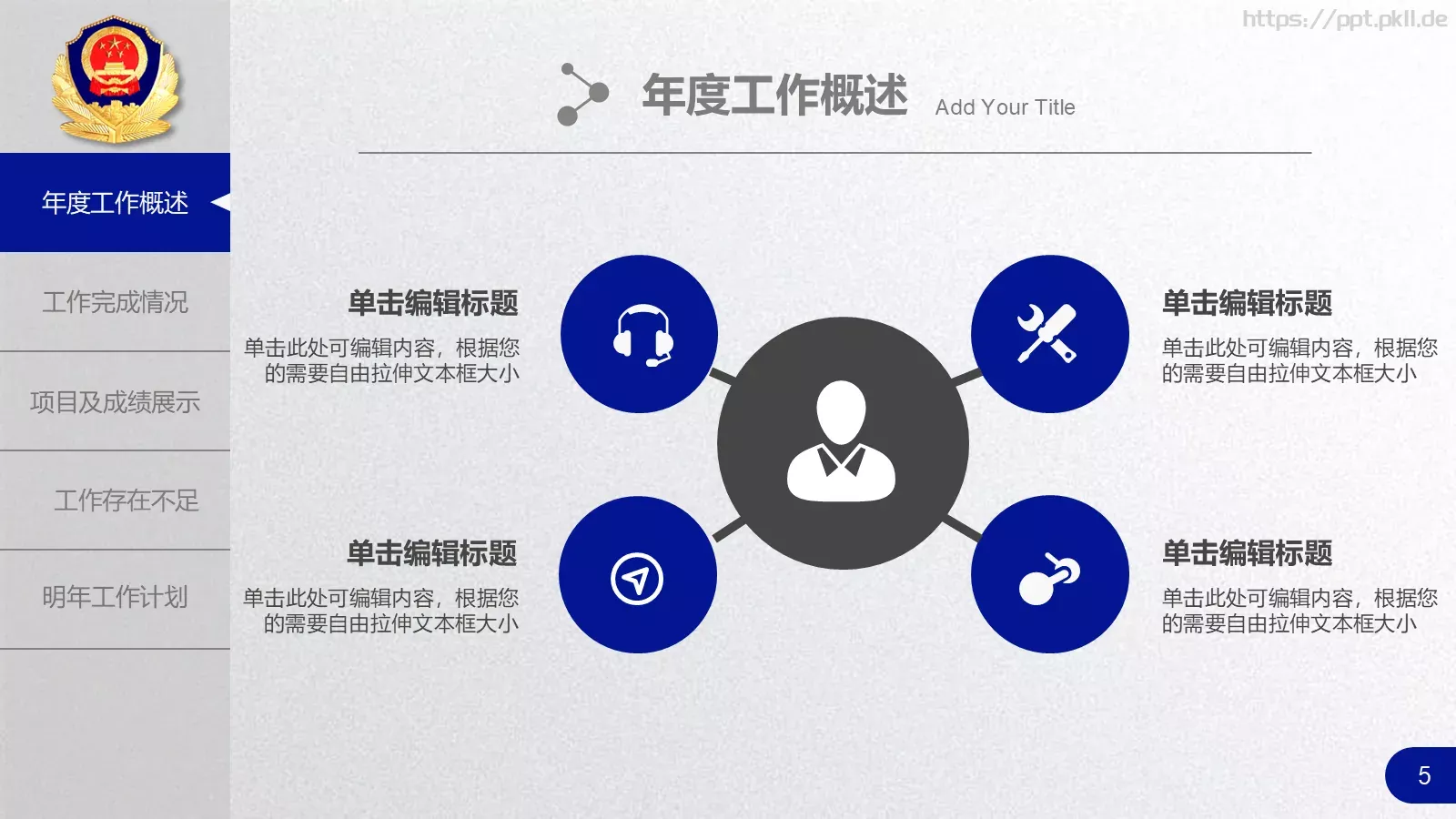 公安机关工作汇报PPT模板 第 5 页预览图