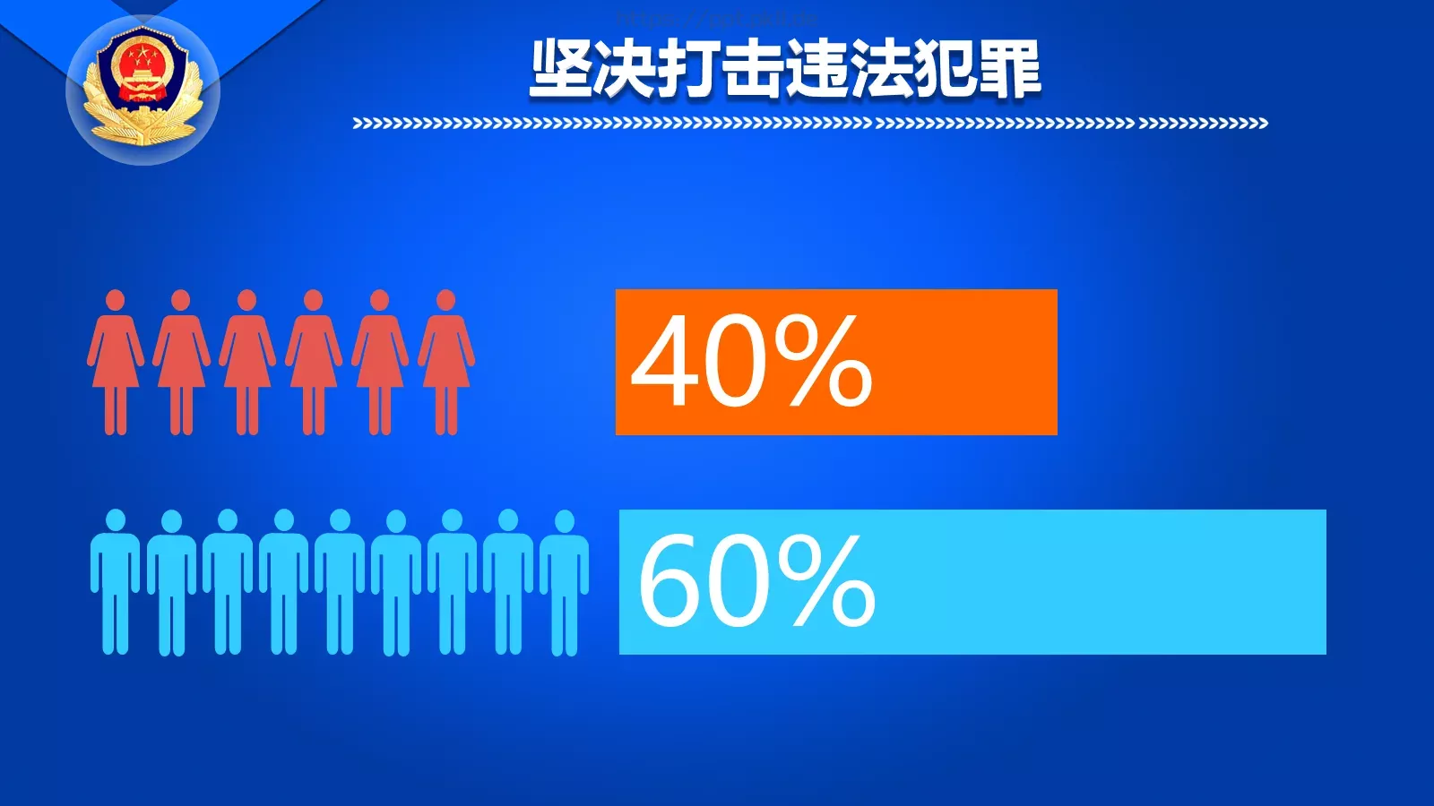 工作汇报坚决打击违法犯罪PPT模板 第 4 页缩略图