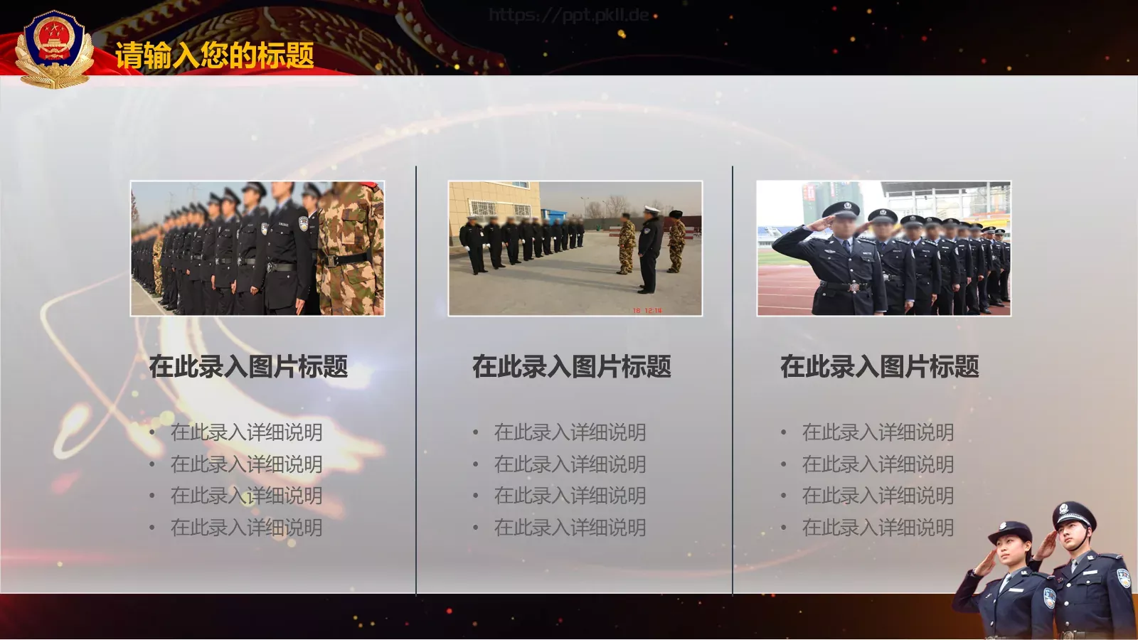 某某市公安系统工作总结PPT模板 第 23 页预览图