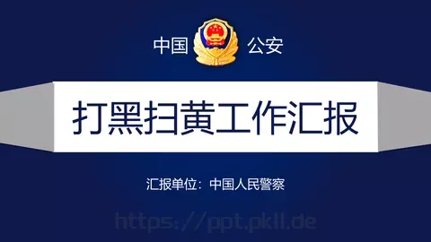 打黑扫黄工作汇报PPT模板 缩略图