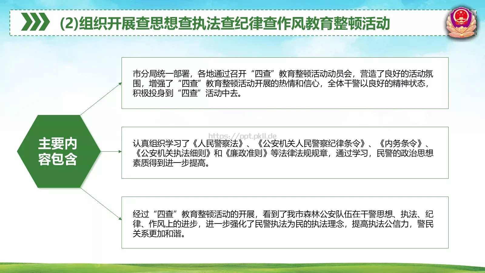 森林警察公安年终工作总结PPT模板 第 7 页预览图