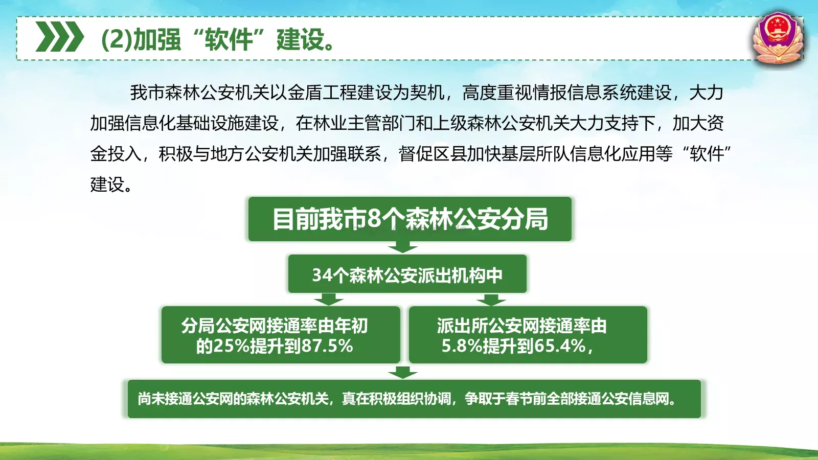 森林警察公安年终工作总结PPT模板 第 14 页预览图