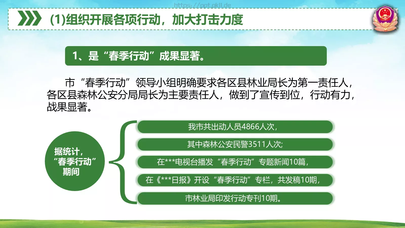 森林警察公安年终工作总结PPT模板 第 17 页预览图