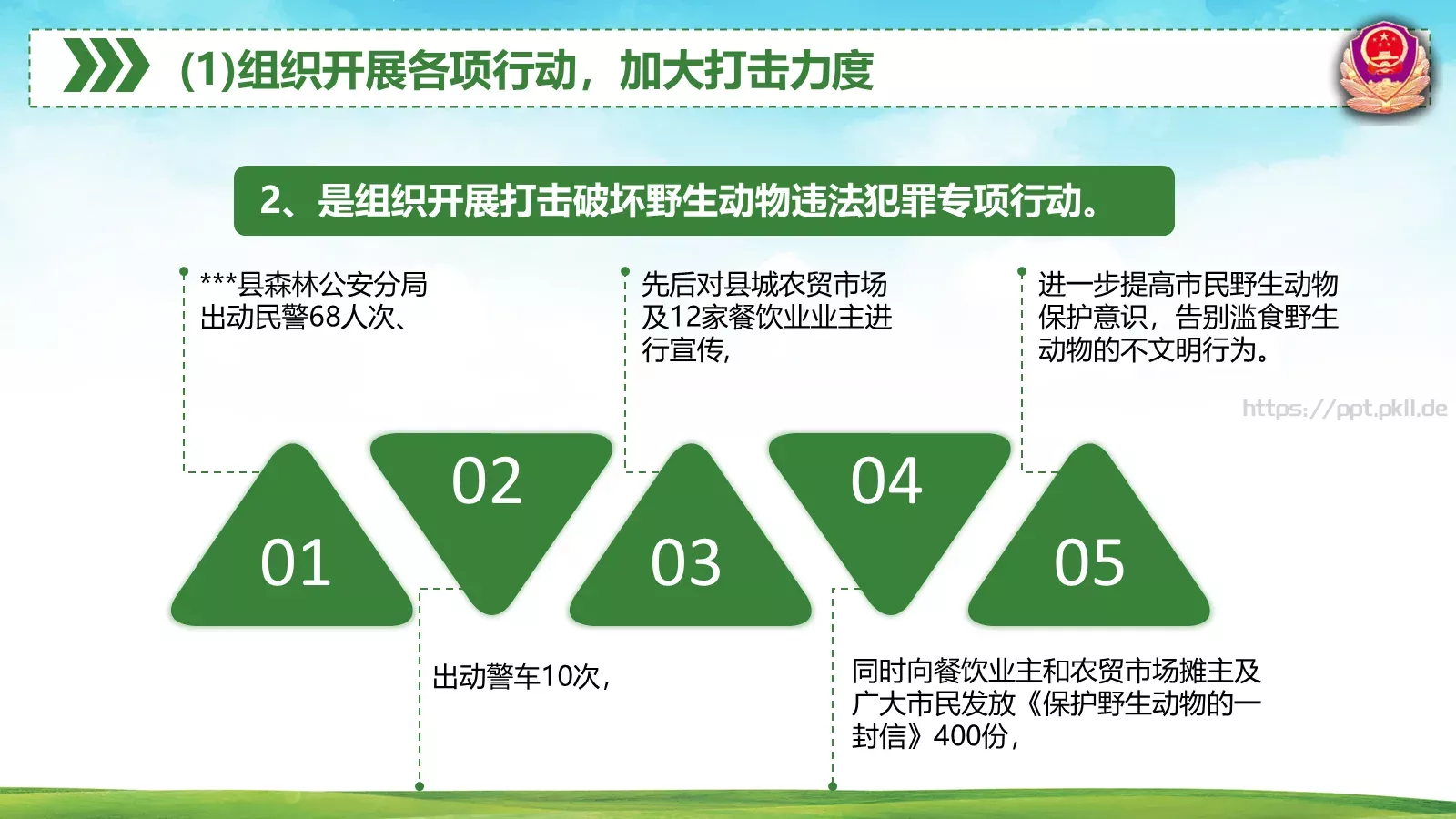 森林警察公安年终工作总结PPT模板 第 20 页预览图