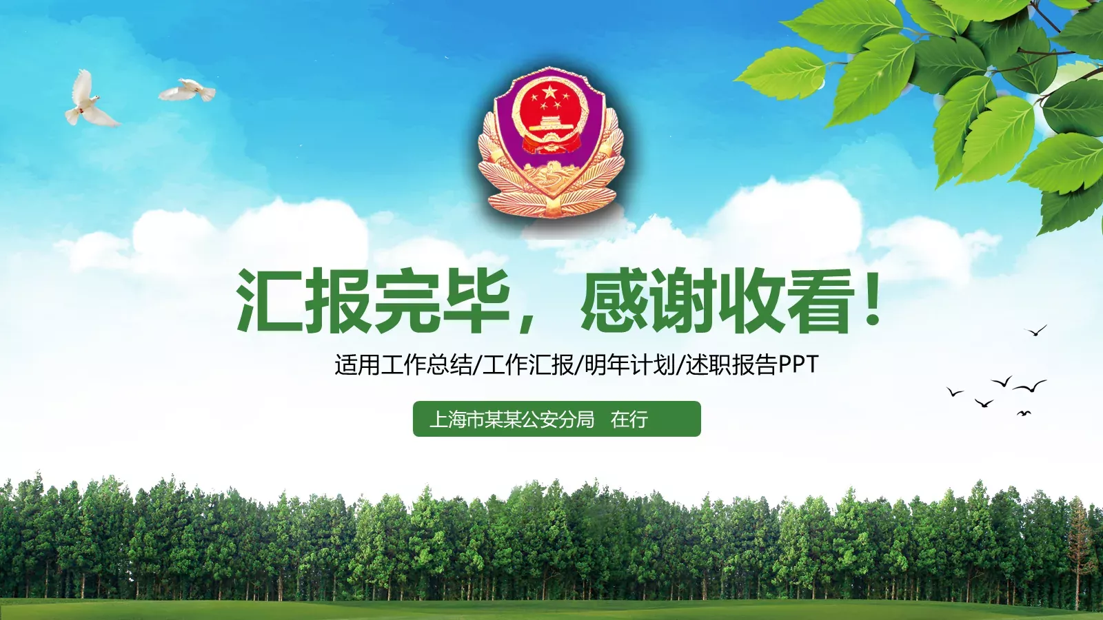 森林警察公安年终工作总结PPT模板 第 44 页预览图
