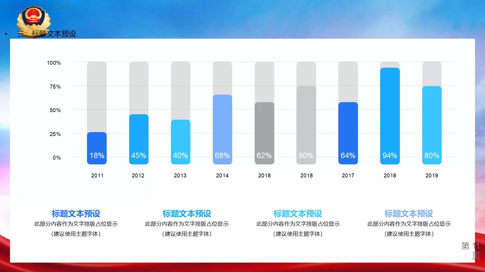 公安机关工作汇报PPT模板 第 11 页预览图