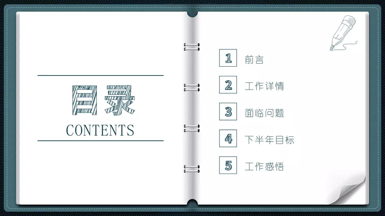 创意翻页活页笔记本汇报PPT模板 第 2 页缩略图