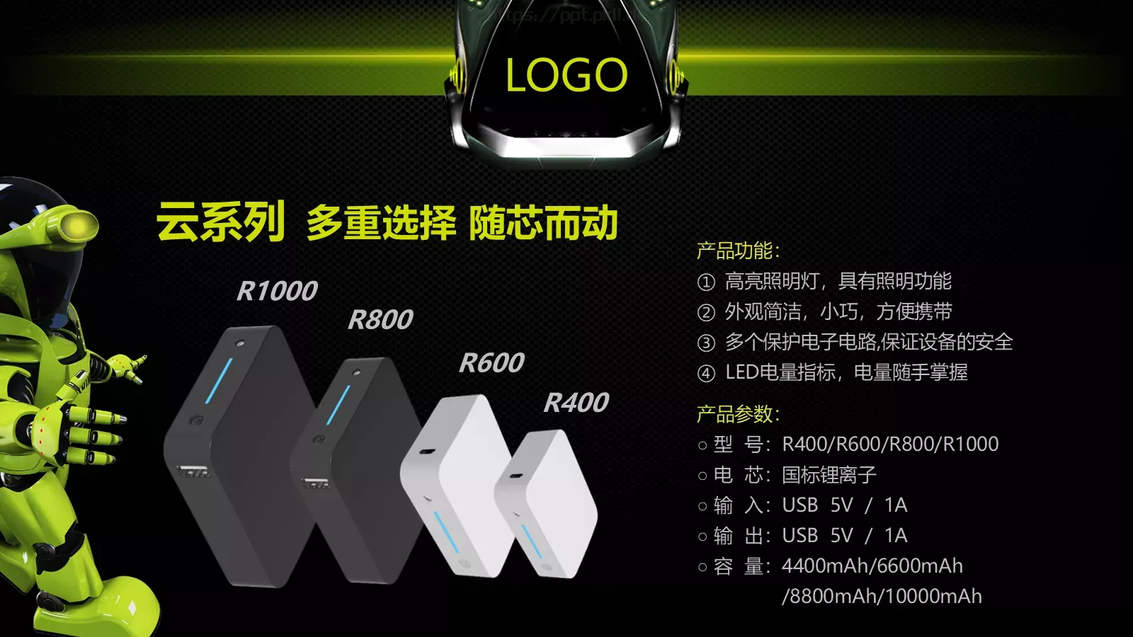绿色机器人PPT模板 第 5 页预览图