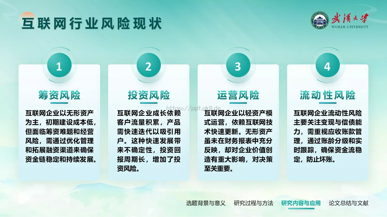 武汉大学论文答辩通用PPT模板 第 12 页预览图
