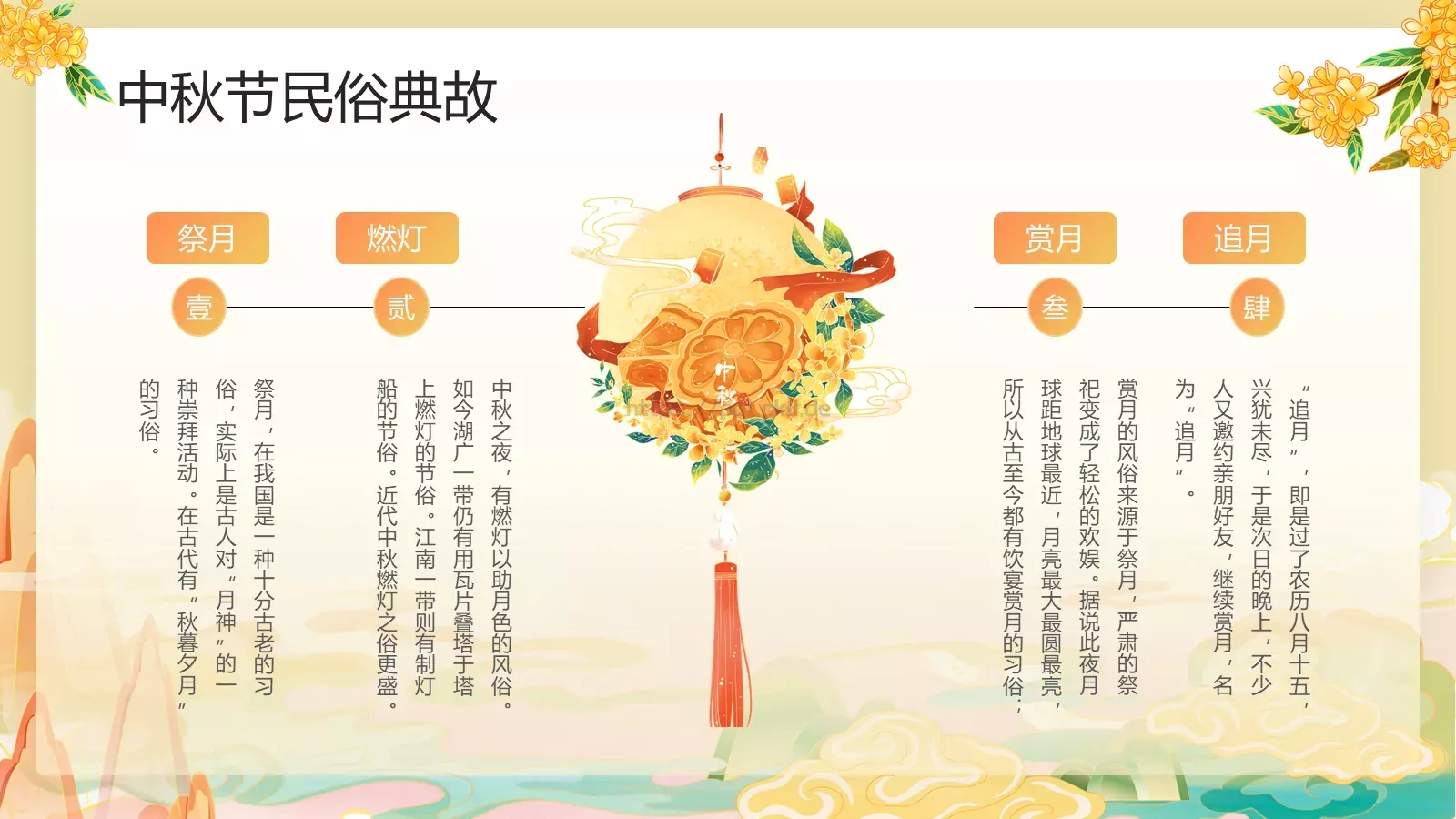 中秋节节日庆典PPT模板 第 13 页预览图