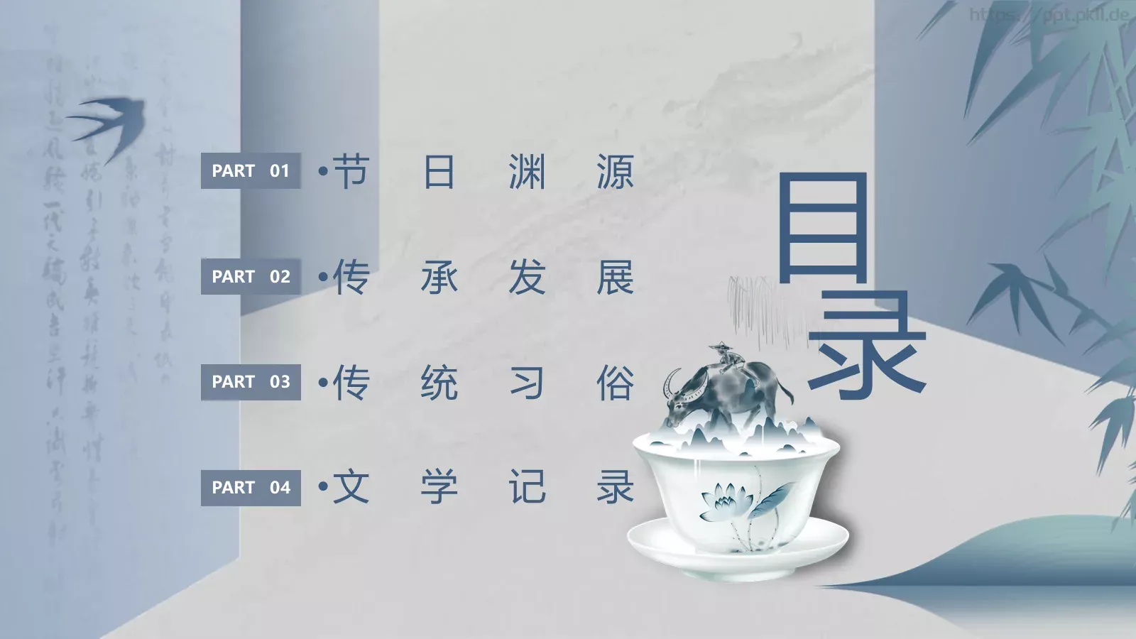 传统节气清明介绍PPT模板 第 2 页缩略图