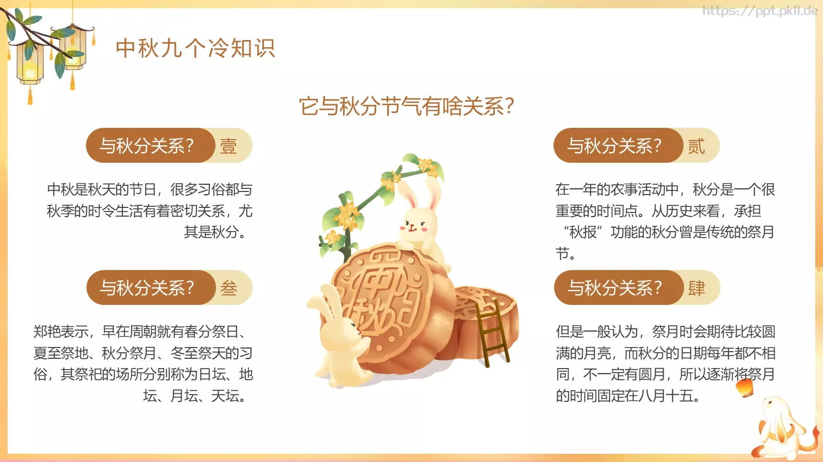 月亮慢慢变圆，事情慢慢如愿中秋主题PPT模板 第 5 页预览图