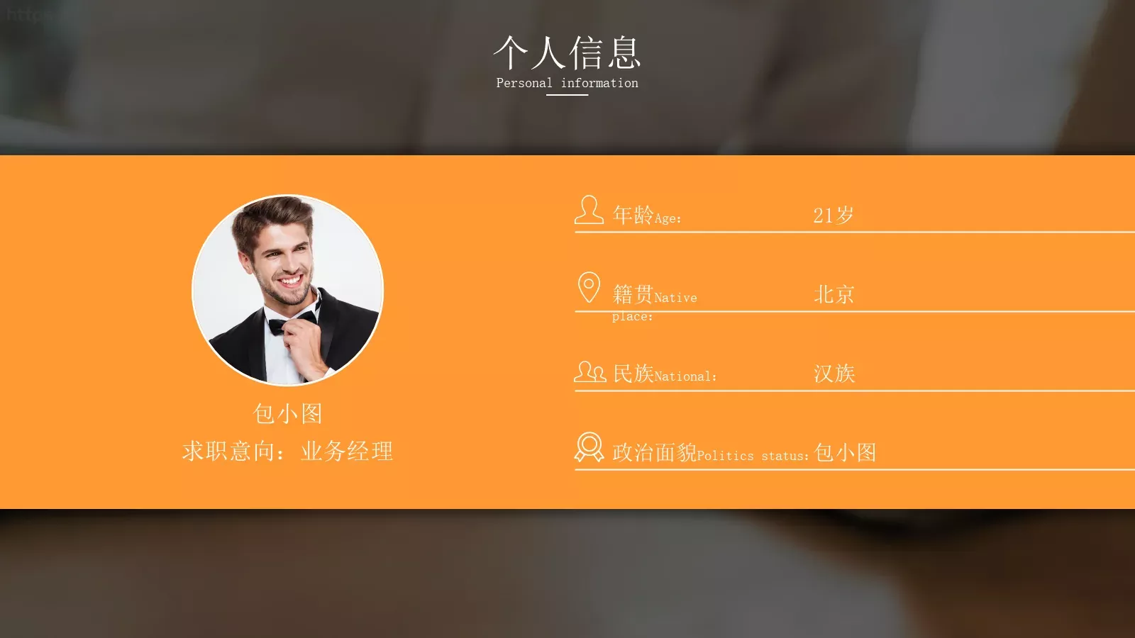个人竞聘简历PPT模板 第 4 页缩略图